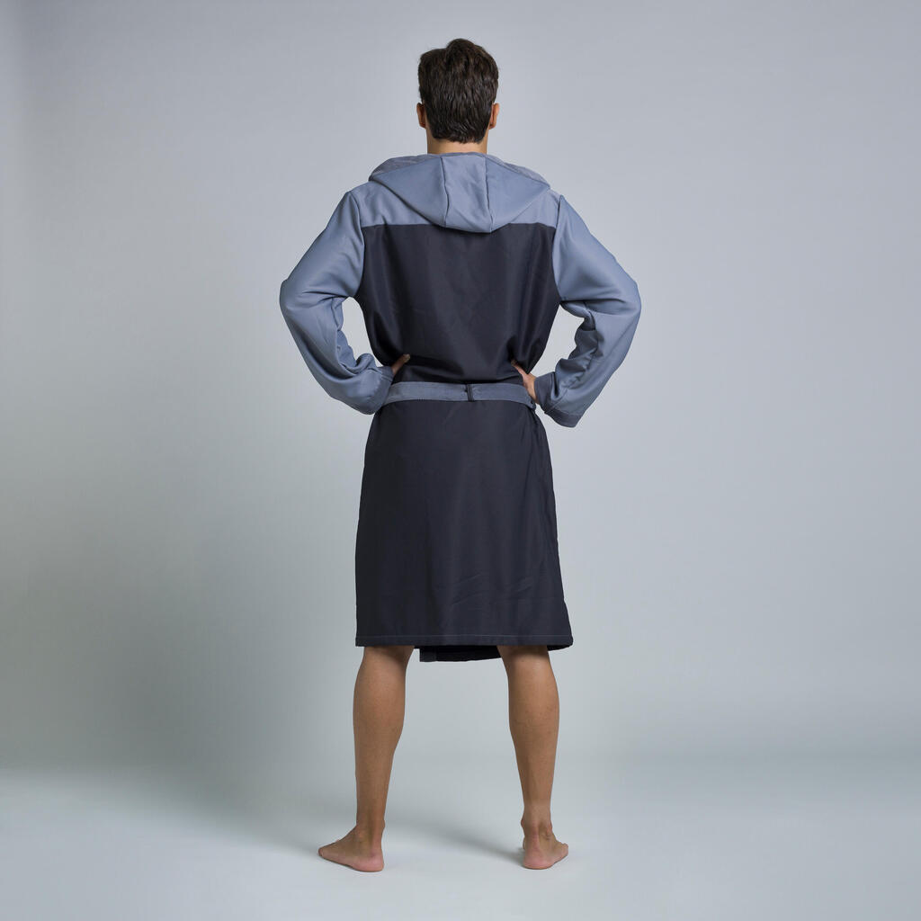 MEN'S POOL ROBE COMPACT TWO-TONE GREY